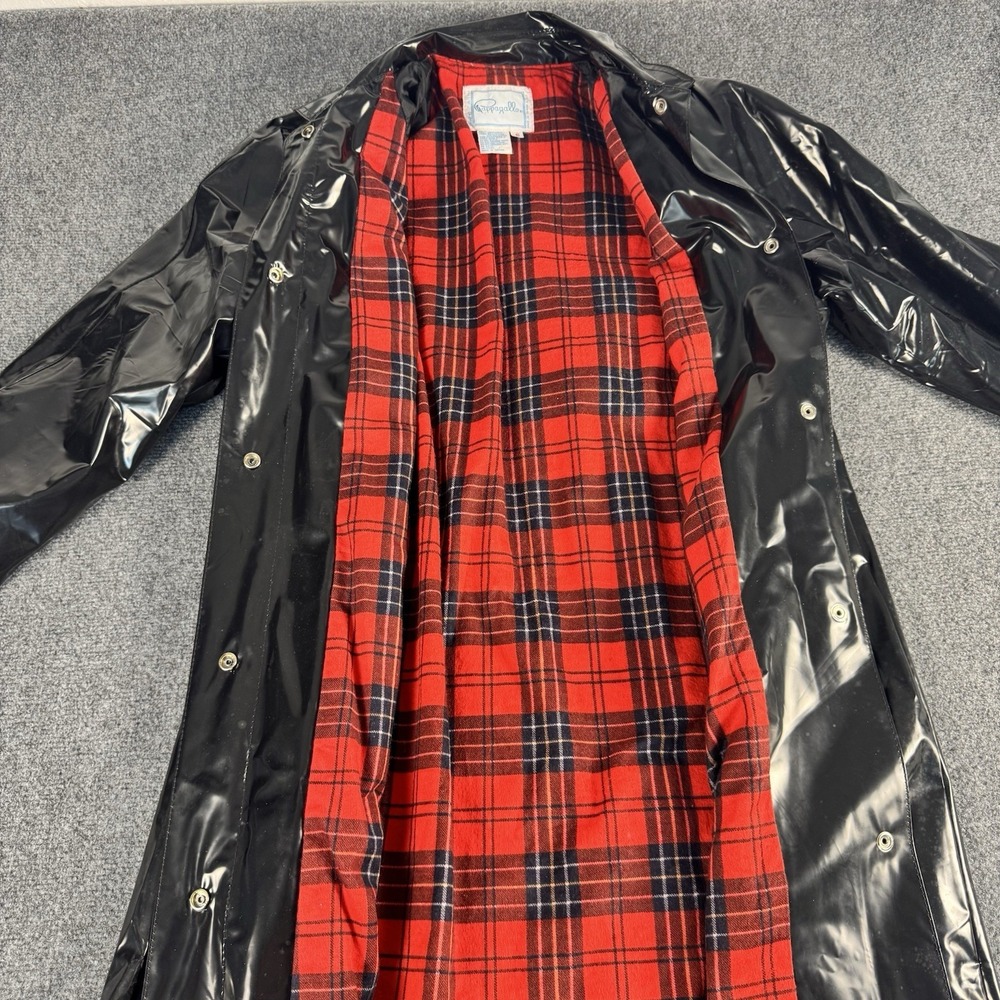 Vintage Pappagallo vinyl rain jacket red plaid lining Small‎ 1950s 1960s